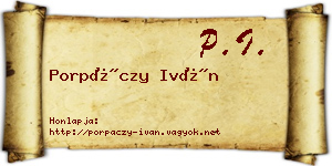 Porpáczy Iván névjegykártya