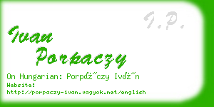 ivan porpaczy business card